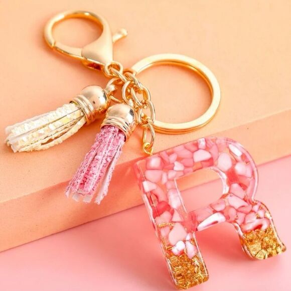 3/$25❗️Boho Letter “R” Charm keychain - Picture 1 of 3